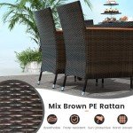 7-Piece Outdoor Wicker Dining Set with Cushions