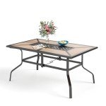 Sophia & William Adjustable Rectangular Outdoor Dining Table