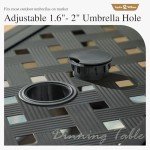 Sophia & William Adjustable Rectangular Outdoor Dining Table