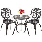 Outdoor Bistro Table and Chairs Set with Umbrella