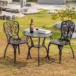 Outdoor Bistro Table and Chairs Set with Umbrella