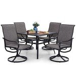 Outdoor Patio Dining Set for 4 with Swivel Chairs