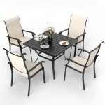 Pamapic 5-Piece Outdoor Patio Dining Set