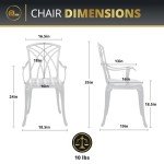 Kinger Home 3-Piece Cast Aluminum Patio Bistro Set