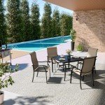 Pamapic 5-Piece Outdoor Patio Dining Set