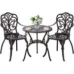 Outdoor Bistro Table and Chairs Set with Umbrella
