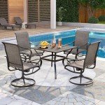 Outdoor Patio Dining Set for 4 with Swivel Chairs