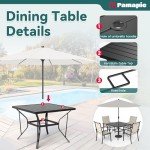 Pamapic 5-Piece Outdoor Patio Dining Set