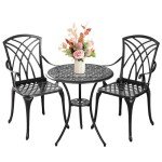 Woven Black 3-Piece Outdoor Bistro Set