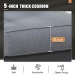 Dark Grey 3-Seat Aluminum Outdoor Sofa with Cushions