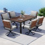 7-Piece Outdoor Dining Set with Swivel Chairs