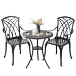 Woven Black 3-Piece Outdoor Bistro Set