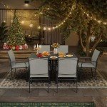Crownland 7-Piece Outdoor Dining Set - Light Grey