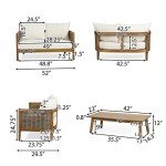 Burchett 4-Piece Outdoor Chat Set - Acacia & Wicker