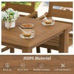 Cozyman 7-Piece Teak Color Patio Dining Set