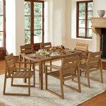 Cozyman 7-Piece Teak Color Patio Dining Set