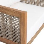 Burchett 4-Piece Outdoor Chat Set - Acacia & Wicker