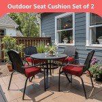 PatioGlow Waterproof Outdoor Chair Cushions - Set of 2