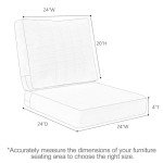 Rainproof 24"x24" Deep Seat Patio Cushions Set