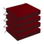 Burgundy Waterproof Outdoor Chair Cushions Set of 4