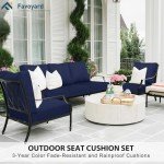 Rainproof 24"x24" Deep Seat Patio Cushions Set