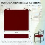 Burgundy Waterproof Outdoor Chair Cushions Set of 4