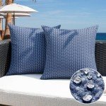 Navy Blue Waterproof Outdoor Pillow Covers - 2 Pack