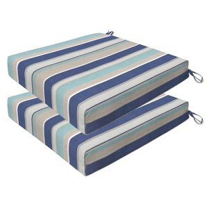 Blue & Beige Honeycomb Patio Cushion Set 20"x20