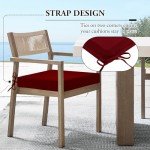 Burgundy Waterproof Outdoor Chair Cushions Set of 4