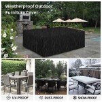 Heavy Duty Rectangular Patio Furniture Cover - Black
