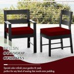 Burgundy Waterproof Outdoor Chair Cushions Set of 4