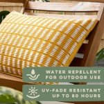 Yellow/Ivory Decorative Pillow for Indoors/Outdoors