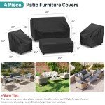 Mrrihand 4-Piece Waterproof Patio Furniture Covers