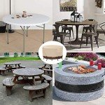Round Waterproof Patio Furniture Covers - Beige & Brown