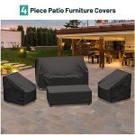 Mrrihand 4-Piece Waterproof Patio Furniture Covers