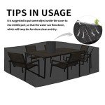Heavy Duty Rectangular Patio Furniture Cover - Black