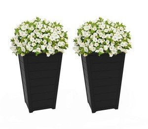 Keter Set of 2 Tall Resin Flower Pots
