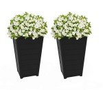 Keter Set of 2 Tall Resin Flower Pots
