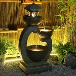 Zen Outdoor Water Fountain with LED Lights