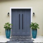 Set of 2 Tall Outdoor Plant Pots, Dark Blue Green