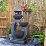 Zen Outdoor Water Fountain with LED Lights