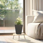 Kante 14" Tall Black Planter Set of 2