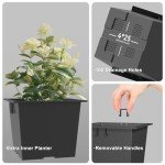 Kante 14" Tall Black Planter Set of 2