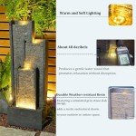 Modern Indoor/Outdoor LED Water Fountain - 39.3”