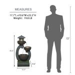 Zen Outdoor Water Fountain with LED Lights