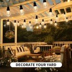 50FT Outdoor String Lights with Dimmable LED Bulbs