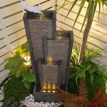 Modern Indoor/Outdoor LED Water Fountain - 39.3”