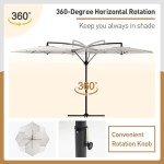 Cosiest 10FT Offset Patio Umbrella with Crank