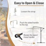 Cosiest 10FT Offset Patio Umbrella with Crank