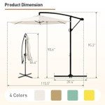 Cosiest 10FT Offset Patio Umbrella with Crank